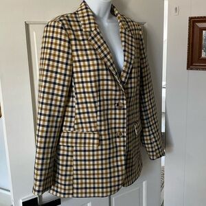 H&M Brown and Cream Blazer - Size 6